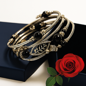 Pulseira Flor Black Elegance